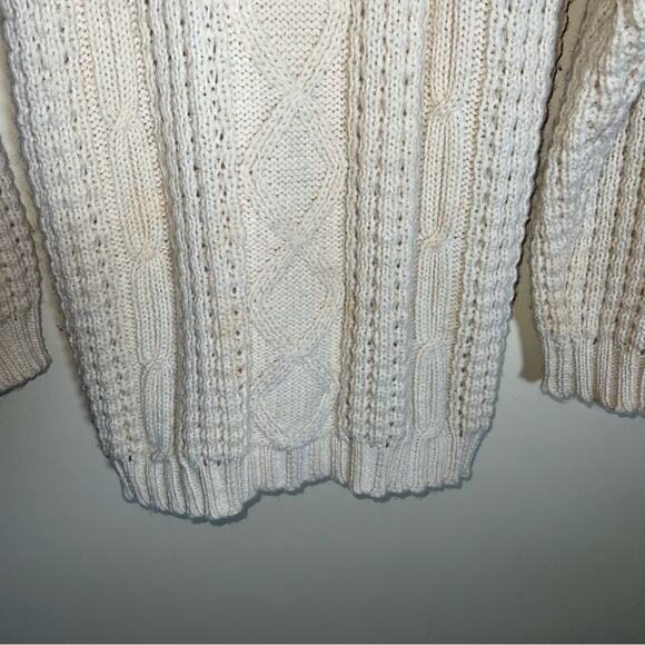 VNTG PATRICK MALIN wool Irish Fishermans cable knit sweater XL - Picture 2 of 4